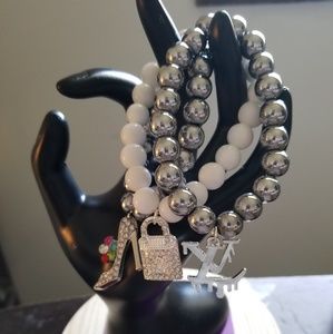 Sliver and White Designer Bracelet